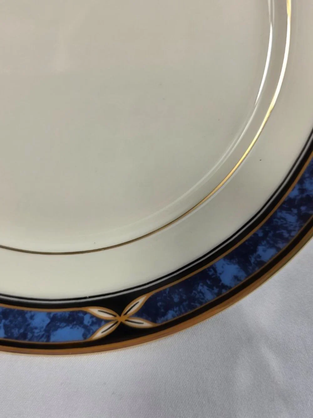 Lenox Mountain View American Home Bread Plate Blue Marble Rim